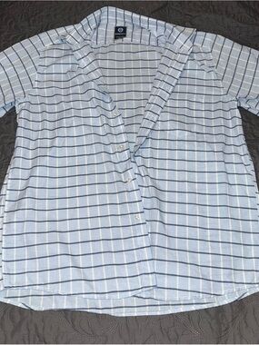 BAGUTTA Casual Shirt blue Stripes & Check Size XL made in Italy
